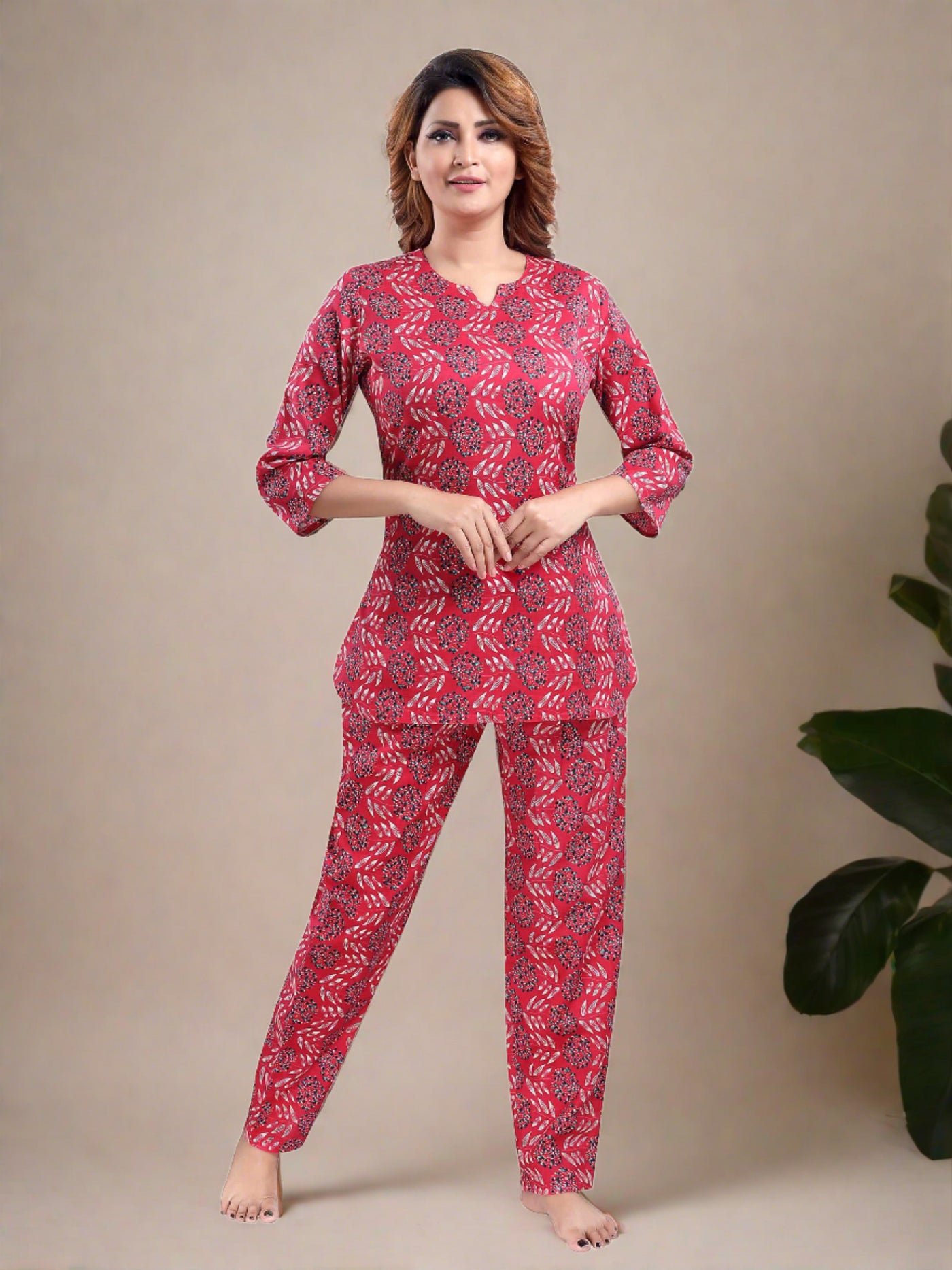 Pure Cotton Co-ord Sets Ruby