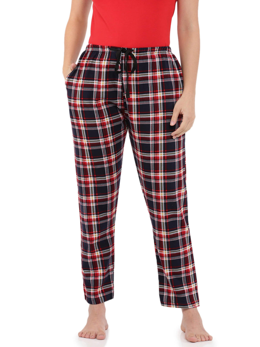 Hosiery Cotton Pyjama  Black and Red Pyjama Pants – 9shines label