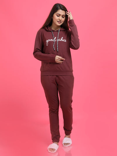 Hosiery Cotton Winter Track Suit Maroon
