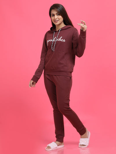 Hosiery Cotton Winter Track Suit Maroon