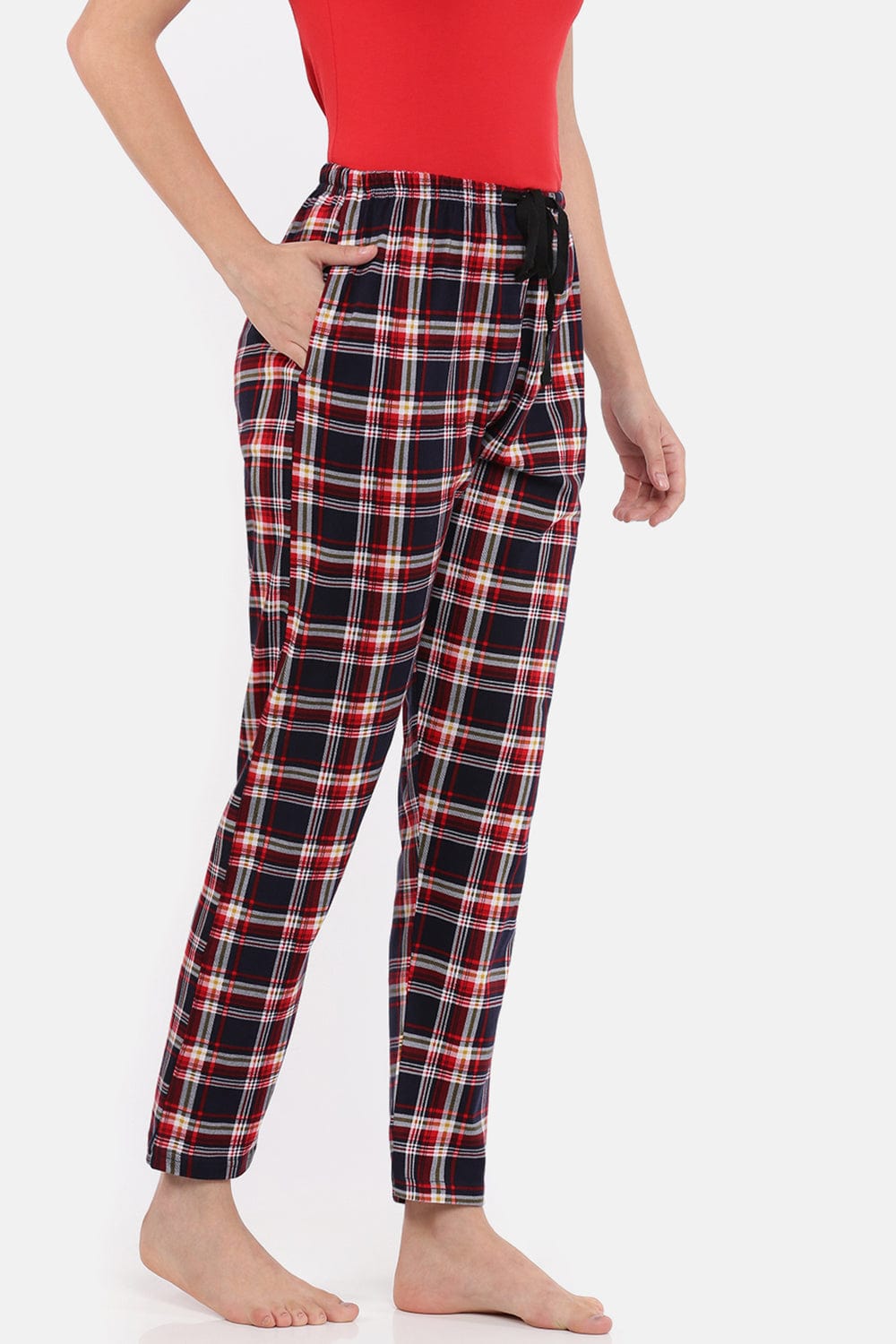  Pyjama  Hosiery Cotton Pyjama | Black and Red Pyjama Pants- 9shines label 