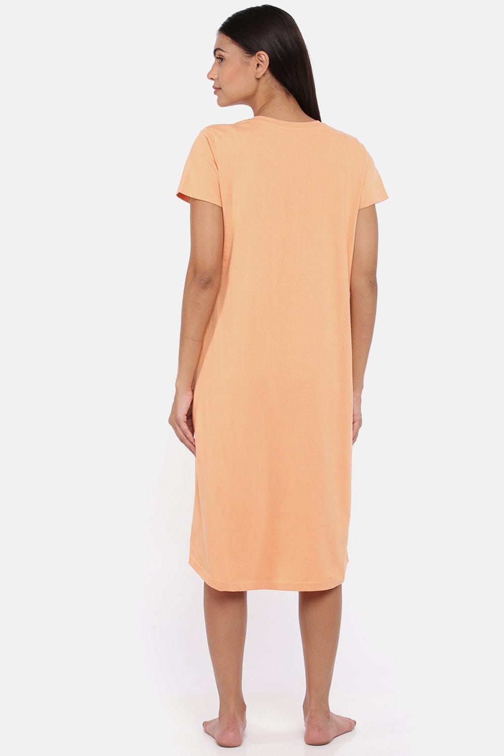 Hosiery Cotton Short Nighty Peach Sleepy Dog