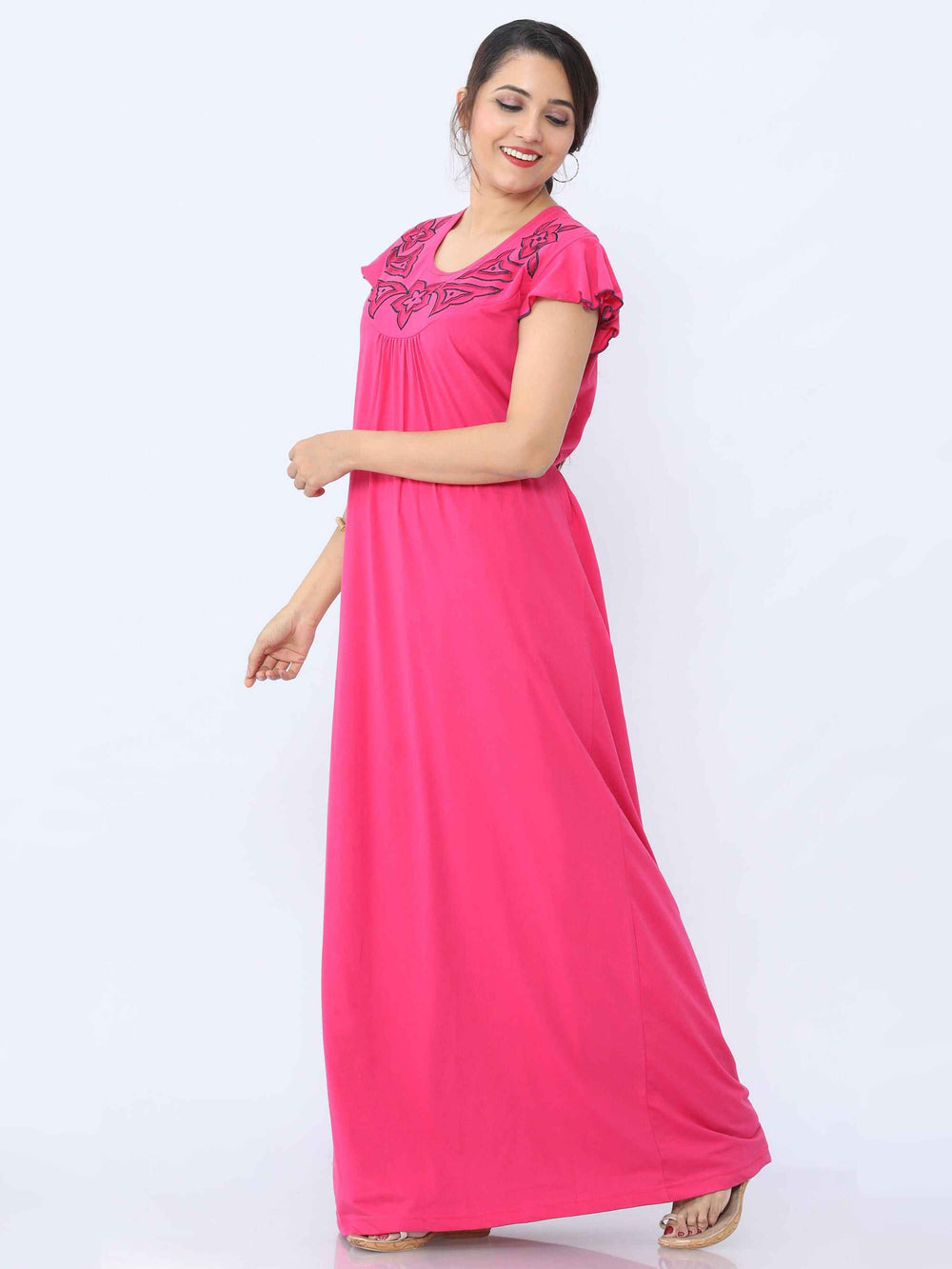  Cotton Blend Nighty  Buy Pink Hosiery Cotton Night Dress |Night Suits|Top & Shorts Set| 9shines label- 9shines label 