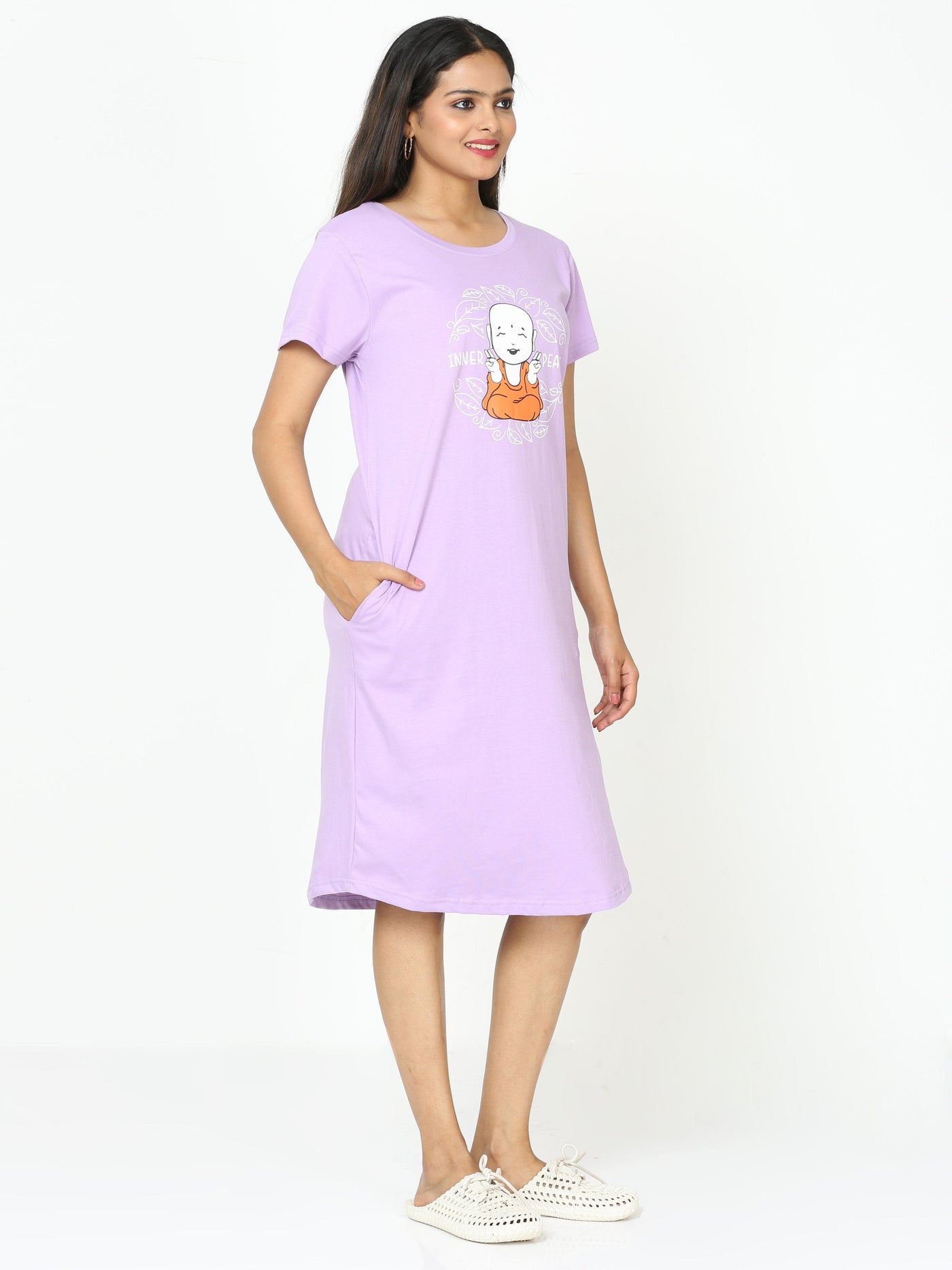 Hosiery Cotton Short Nighty New Iris