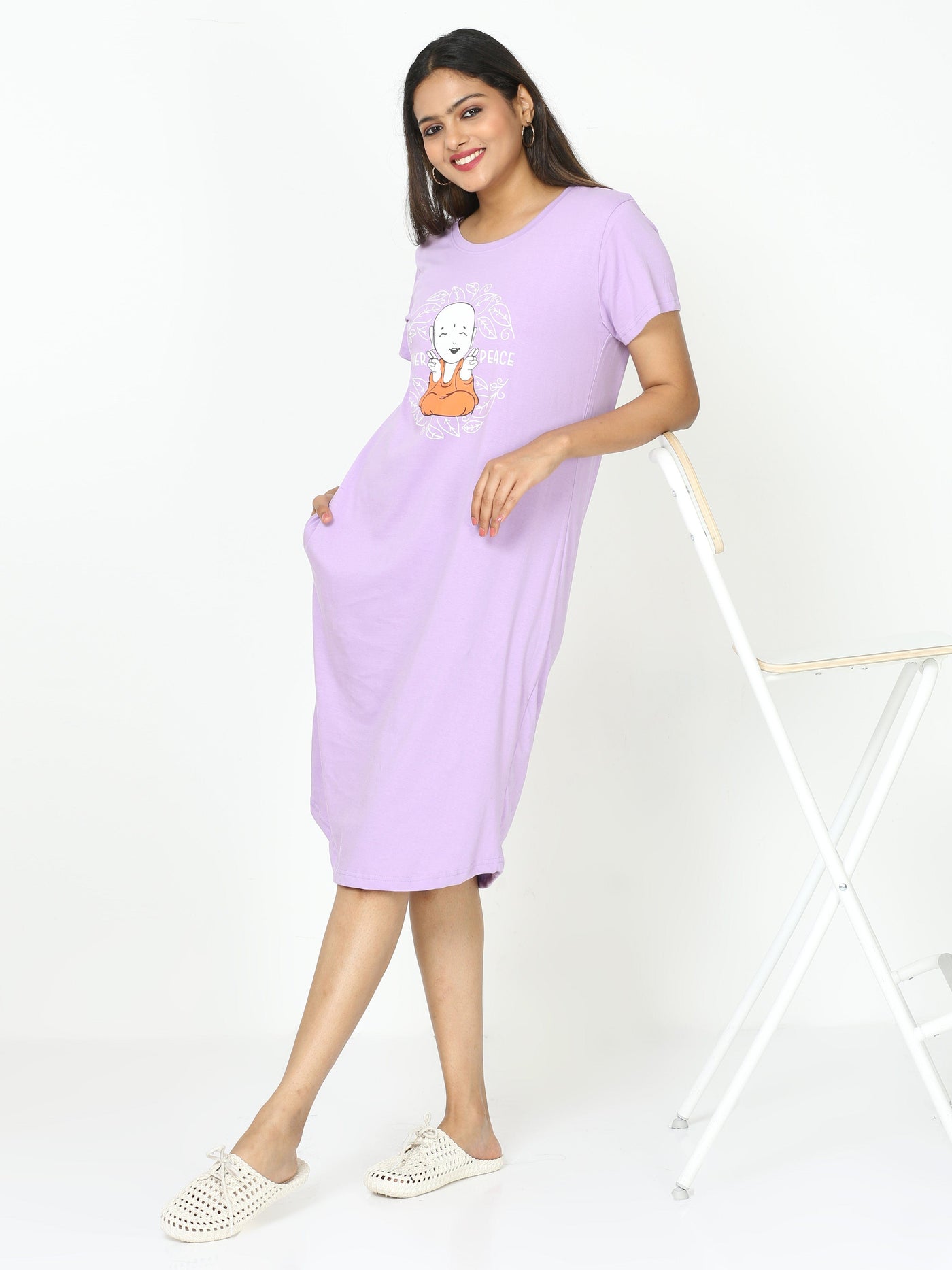Hosiery Cotton Short Nighty New Iris