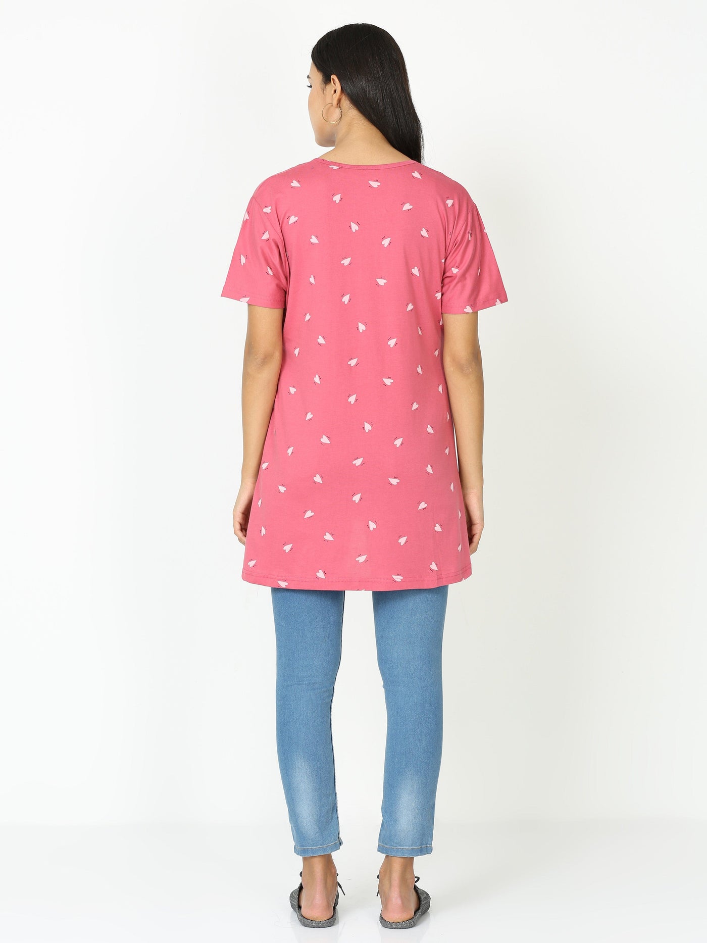 Hosiery Cotton Maternity Feeding Top Red