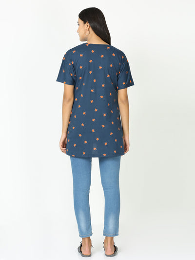 Bottle Green Hosiery Cotton Maternity Feeding Top