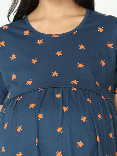 Bottle Green Hosiery Cotton Maternity Feeding Top