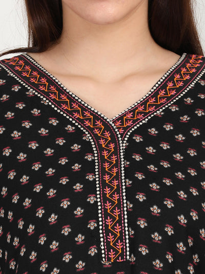 Ink Black Alpine Designer Nighty 