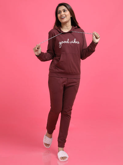 Hosiery Cotton Winter Track Suit Maroon
