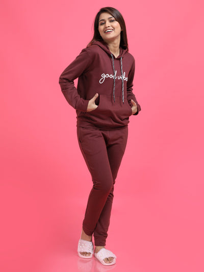 Hosiery Cotton Winter Track Suit Maroon