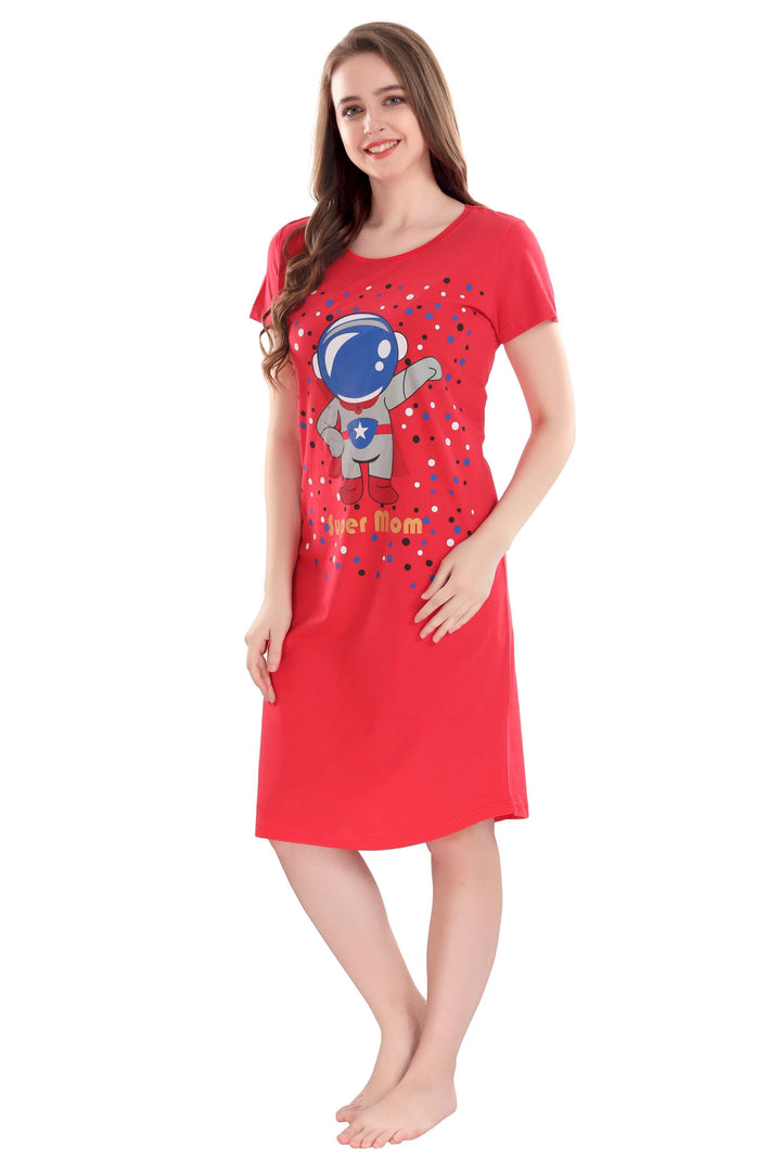  Short Nighty  Hosiery Cotton Short Nighty | Dark Peach- 9shines label 