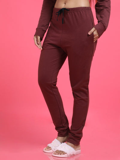 Hosiery Cotton Winter Track Suit Maroon
