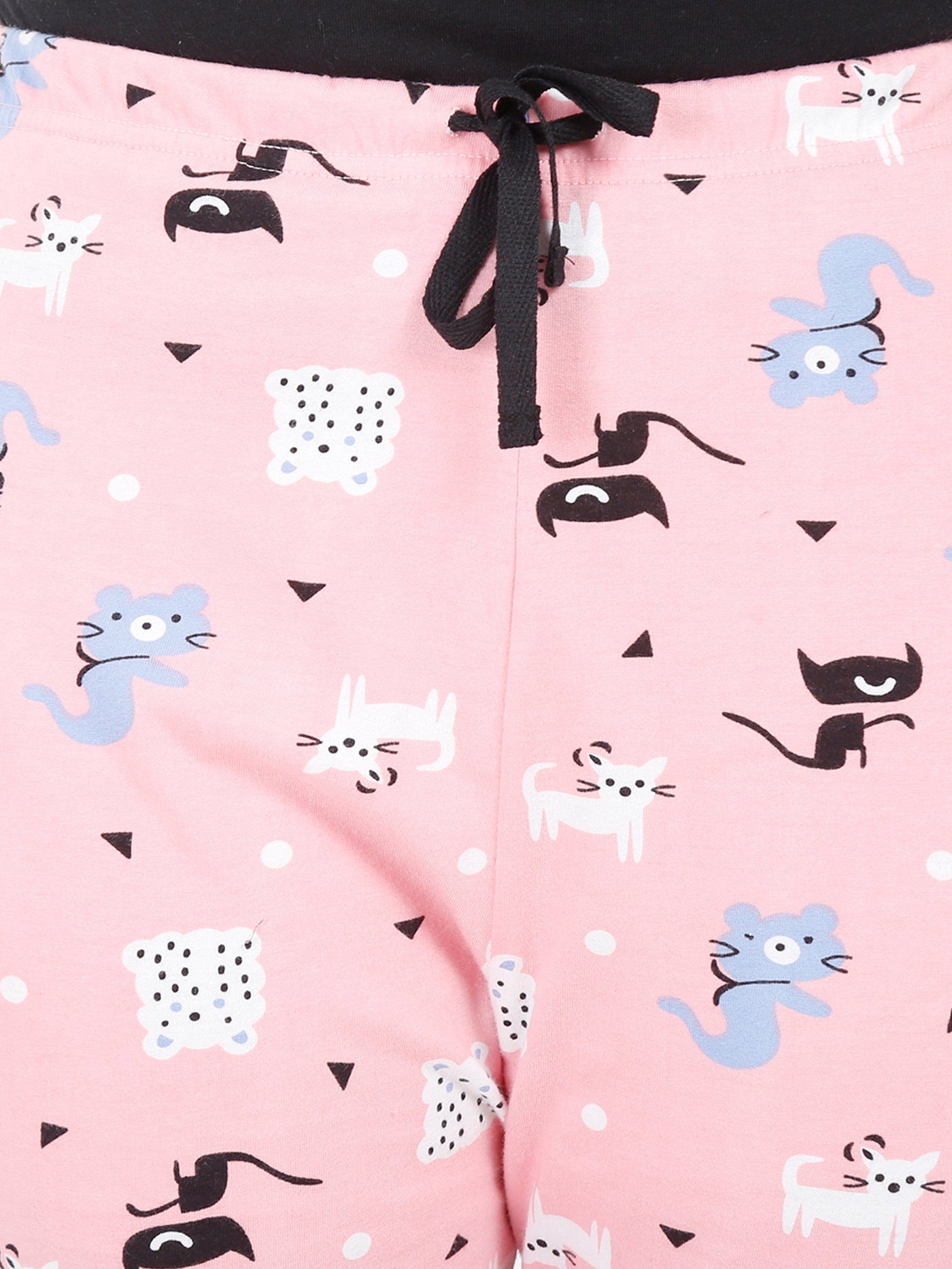 Hosiery Cotton Pyjama Pink Cat