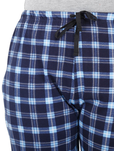 Hosiery Cotton Pyjama Blue Checks