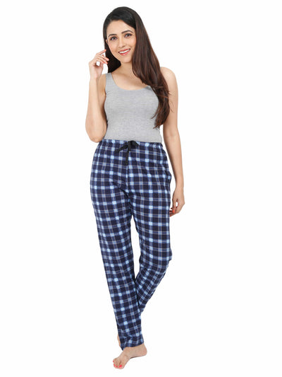 Hosiery Cotton Pyjama Blue Checks