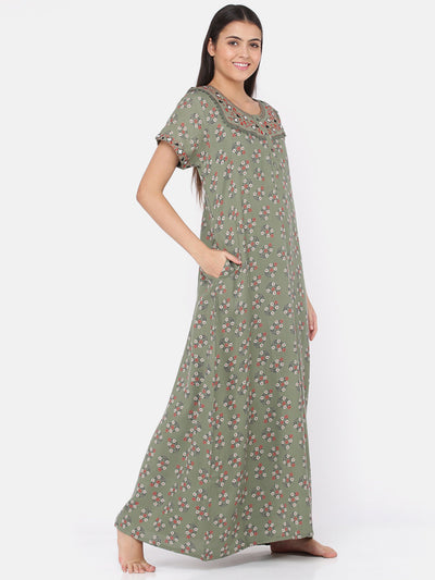 Pastel Green Alpine Maternity Nighty