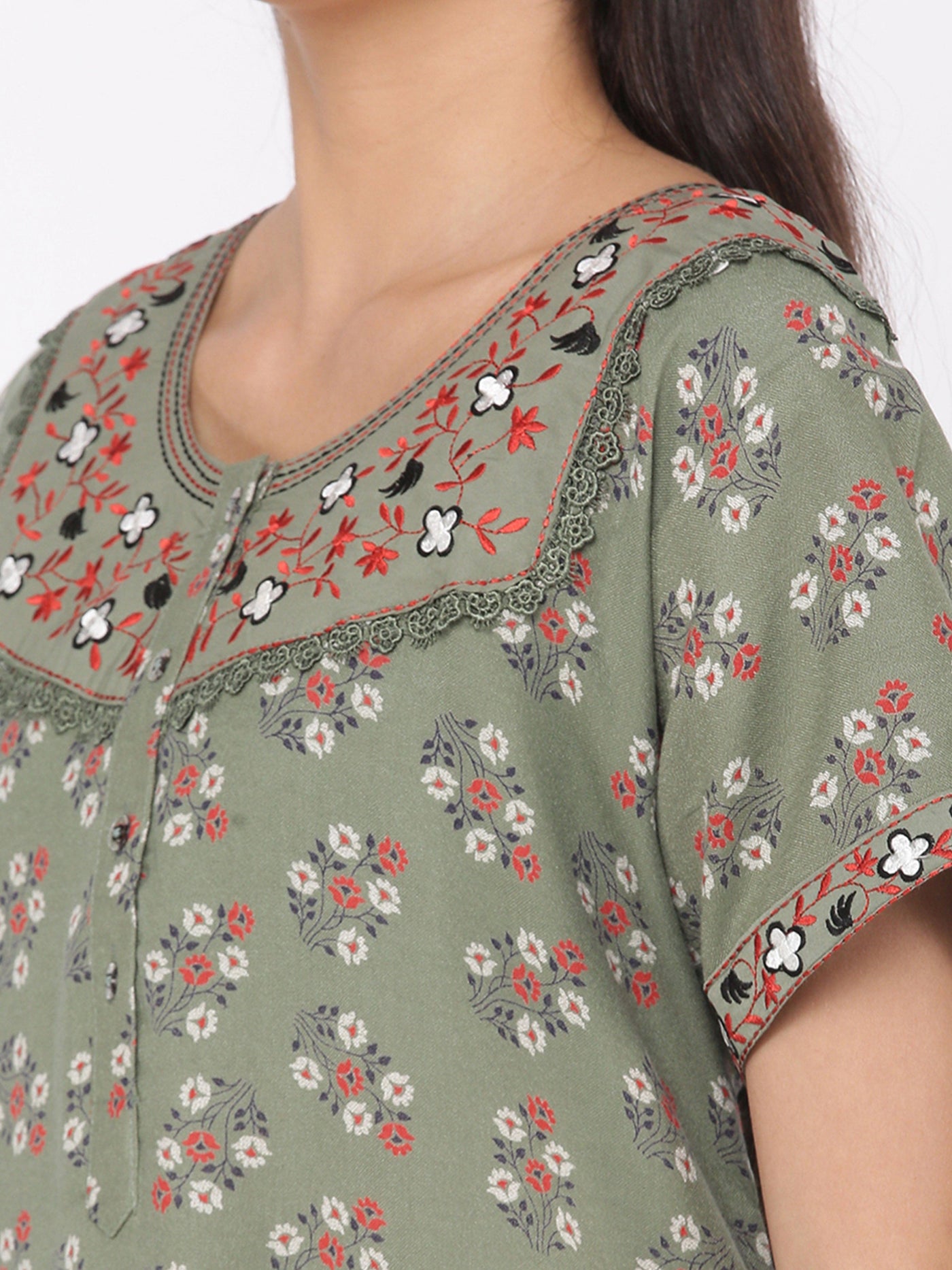 Pastel Green Alpine Maternity Nighty