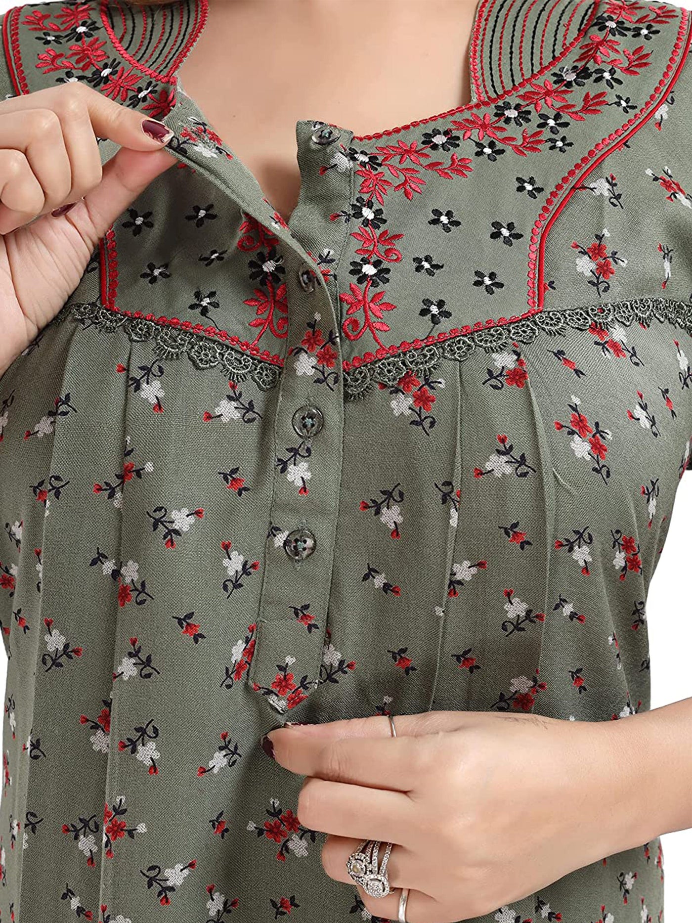 Pastel Green Alpine Maternity Nighty