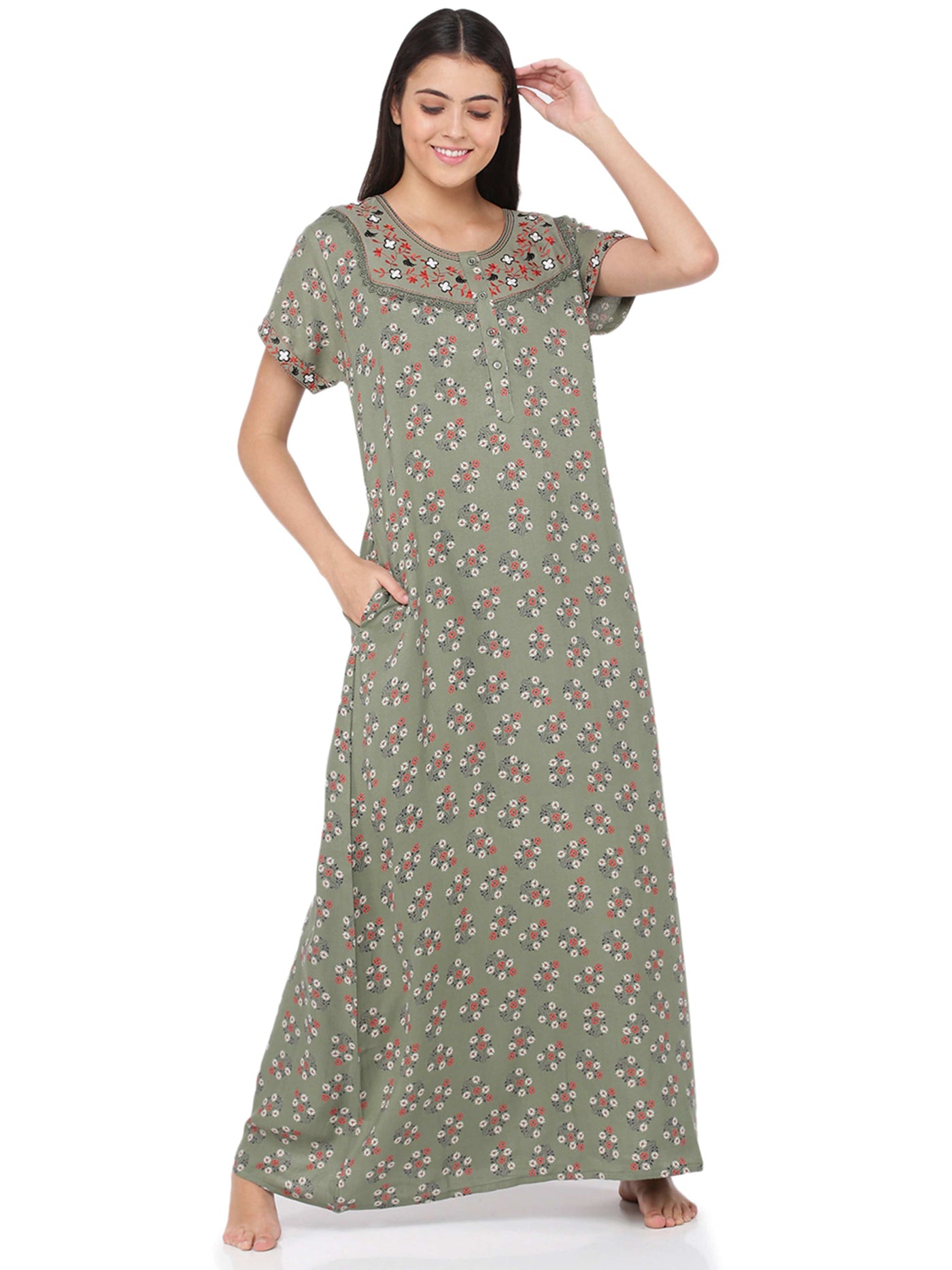 Pastel Green Alpine Maternity Nighty