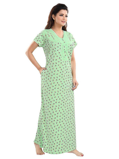 Green Cotton Maternity Nighty