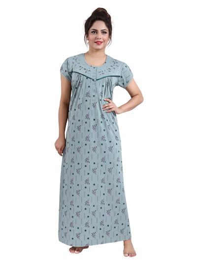 Olive Cotton Blend Designer Nighty