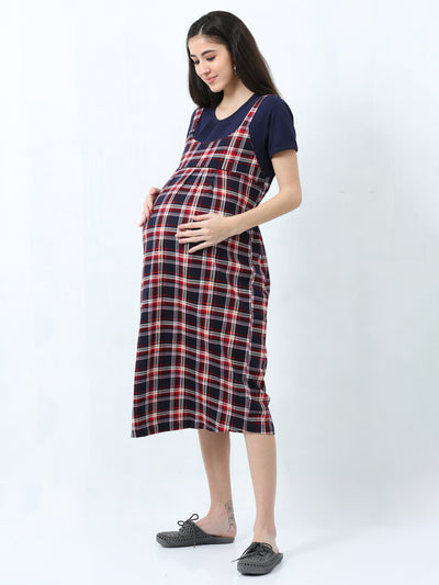Hosiery Cotton Maternity Nighty Dark Red