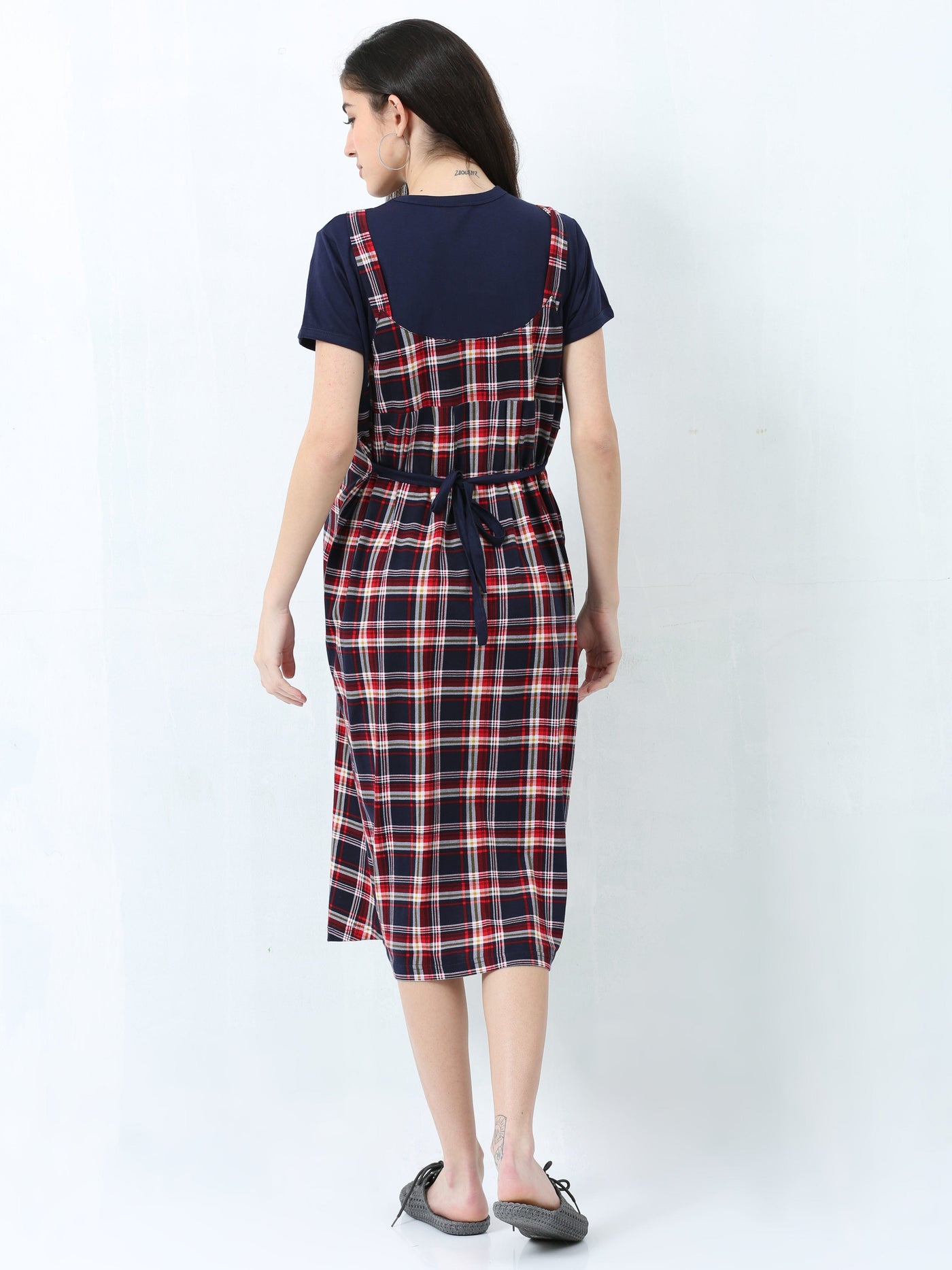 Hosiery Cotton Maternity Nighty Dark Red