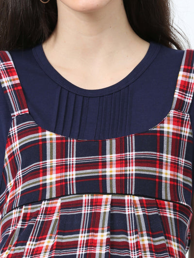 Hosiery Cotton Maternity Nighty Dark Red